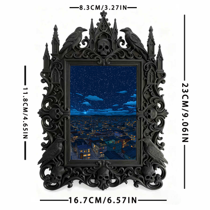 Collector-top-pick Gothic Dark-style Photo Frame | Vampire Themed Living Room Decor, Photo Ornament, Dual-use Display, Sturdy Frame