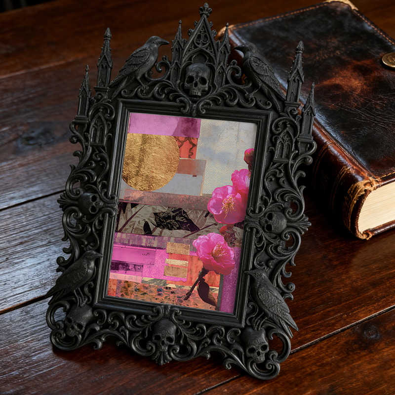 Viral-sensation Gothic Dark-style Photo Frame | Gothic Handmade Scented Wax Tablet Shop Decor, Photo Ornament, Wall-mountable & Tabletop, Pl