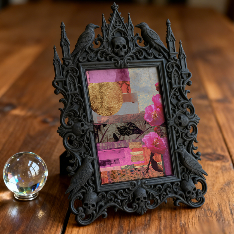 Viral-sensation Gothic Dark-style Photo Frame | Gothic Handmade Scented Wax Tablet Shop Decor, Photo Ornament, Wall-mountable & Tabletop, Pl