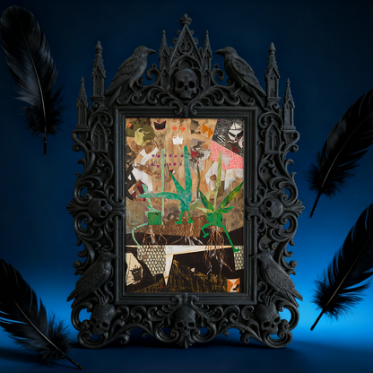 Reel-hit Gothic Dark-style Photo Frame | Dark Academia Journaling Supplies Shop Decor, Photo Ornament, Wall/Table Dual-use, Durable Frame
