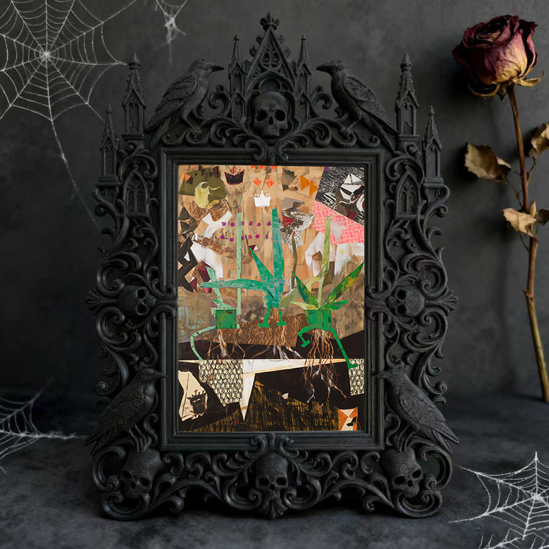 Reel-hit Gothic Dark-style Photo Frame | Dark Academia Journaling Supplies Shop Decor, Photo Ornament, Wall/Table Dual-use, Durable Frame