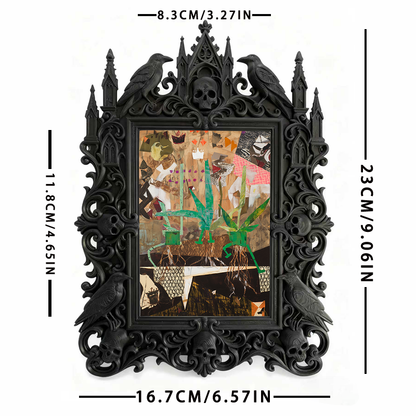 Reel-hit Gothic Dark-style Photo Frame | Dark Academia Journaling Supplies Shop Decor, Photo Ornament, Wall/Table Dual-use, Durable Frame