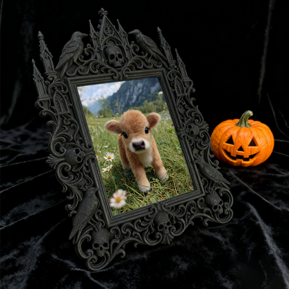 Customer-fave Gothic Dark-style Photo Frame | Vampire-themed Trivia Bar Shelf Decor, Photo Ornament, Wall-mountable & Tabletop, Lightweight 