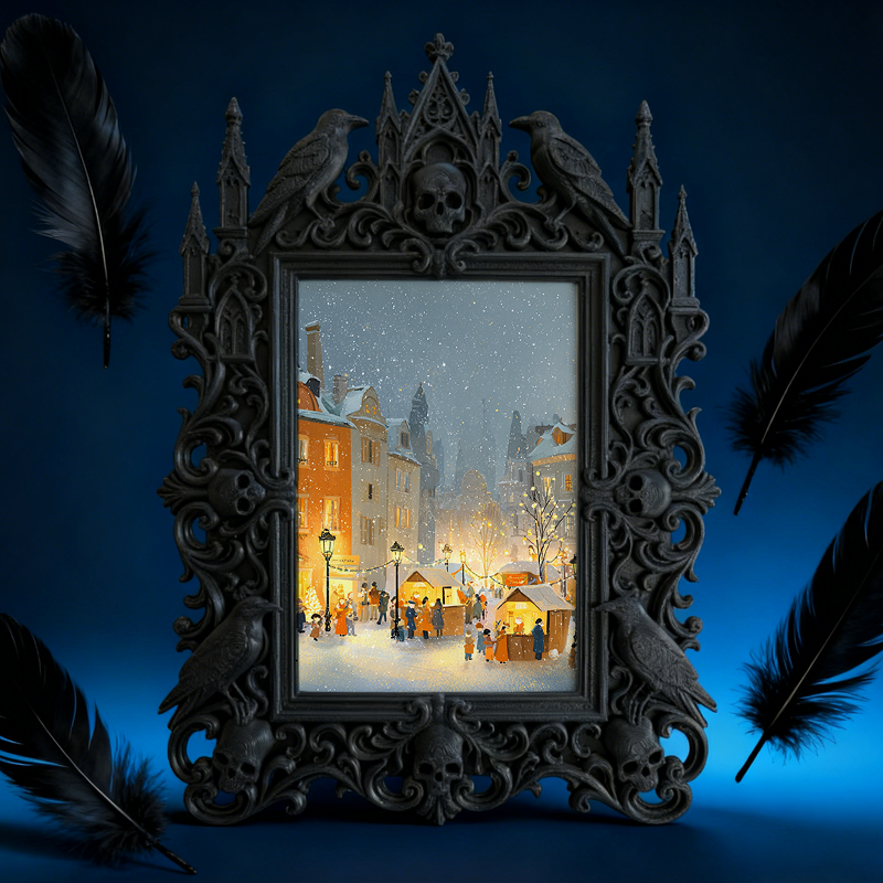 High-demand-gem Gothic Dark-style Photo Frame | Gothic Matte Liquid Lipstick Shop Counter Decor, Photo Ornament, Wall-mountable & Tabletop, 