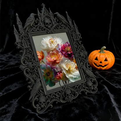 Must-snag-now Gothic Dark-style Photo Frame | Horror Themed Puzzle Shop Window Decor, Photo Ornament, Wall-mountable & Tabletop, Slim Frame