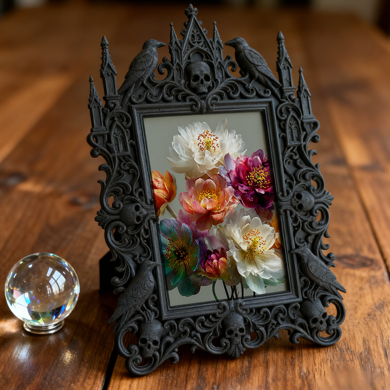 Must-snag-now Gothic Dark-style Photo Frame | Horror Themed Puzzle Shop Window Decor, Photo Ornament, Wall-mountable & Tabletop, Slim Frame