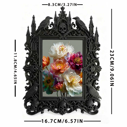 Must-snag-now Gothic Dark-style Photo Frame | Horror Themed Puzzle Shop Window Decor, Photo Ornament, Wall-mountable & Tabletop, Slim Frame