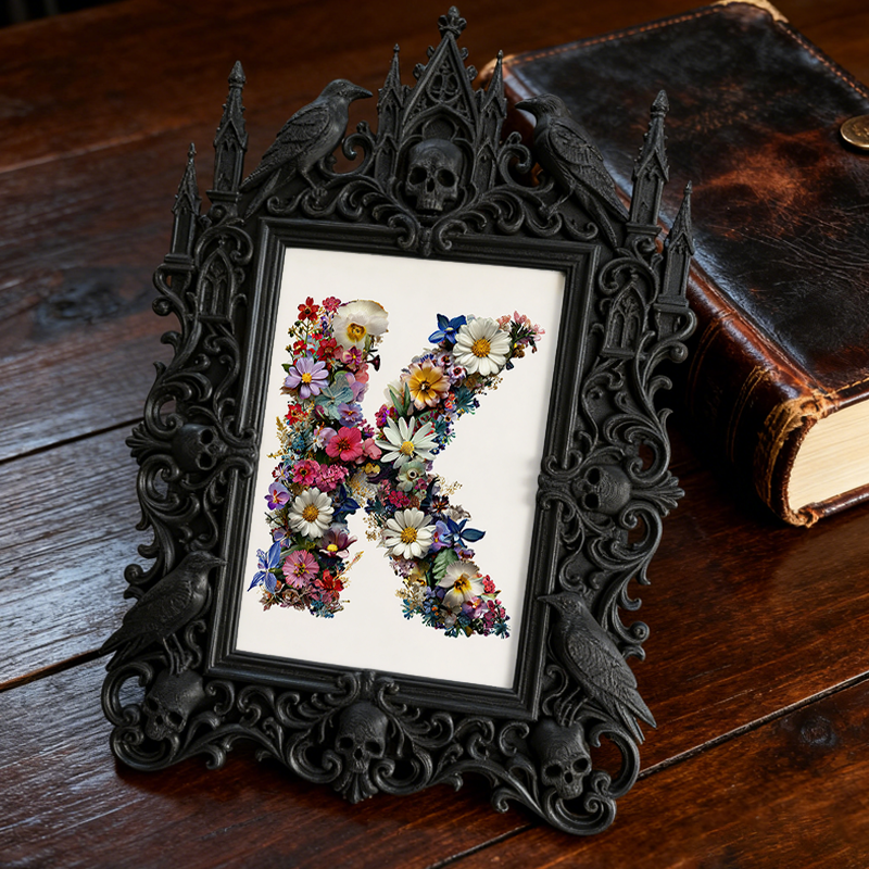5-star-favorite Gothic Dark-style Photo Frame | Gothic Body Piercing Jewelry Shop Decor, Photo Ornament, Dual-use Display, Sturdy Frame