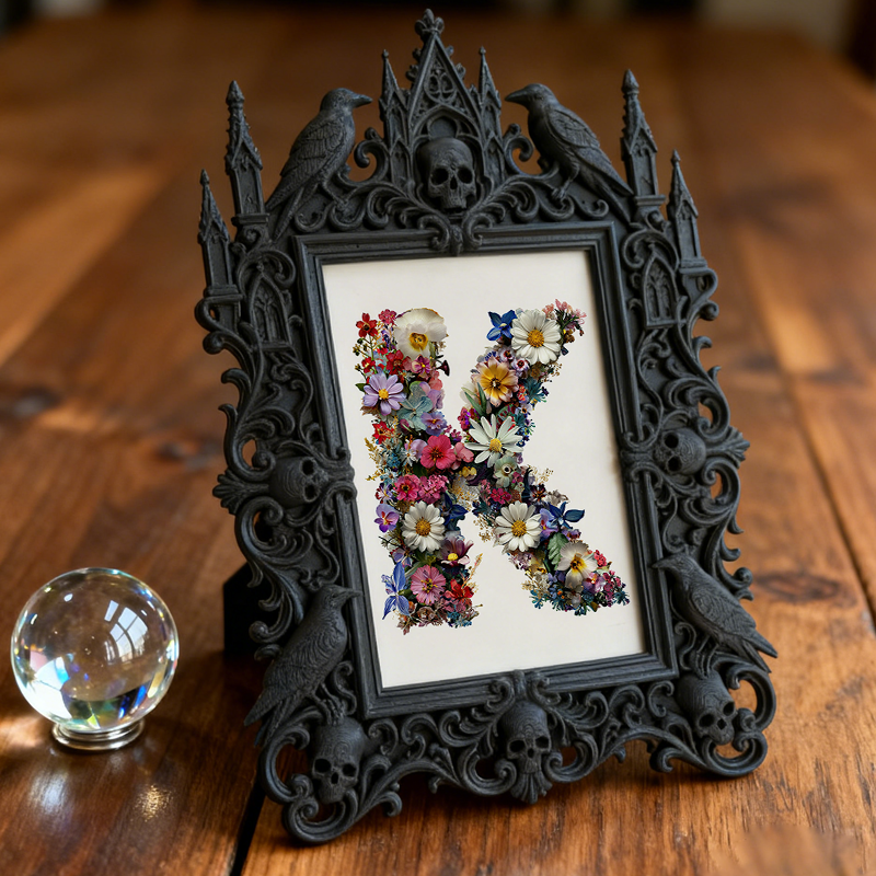 5-star-favorite Gothic Dark-style Photo Frame | Gothic Body Piercing Jewelry Shop Decor, Photo Ornament, Dual-use Display, Sturdy Frame