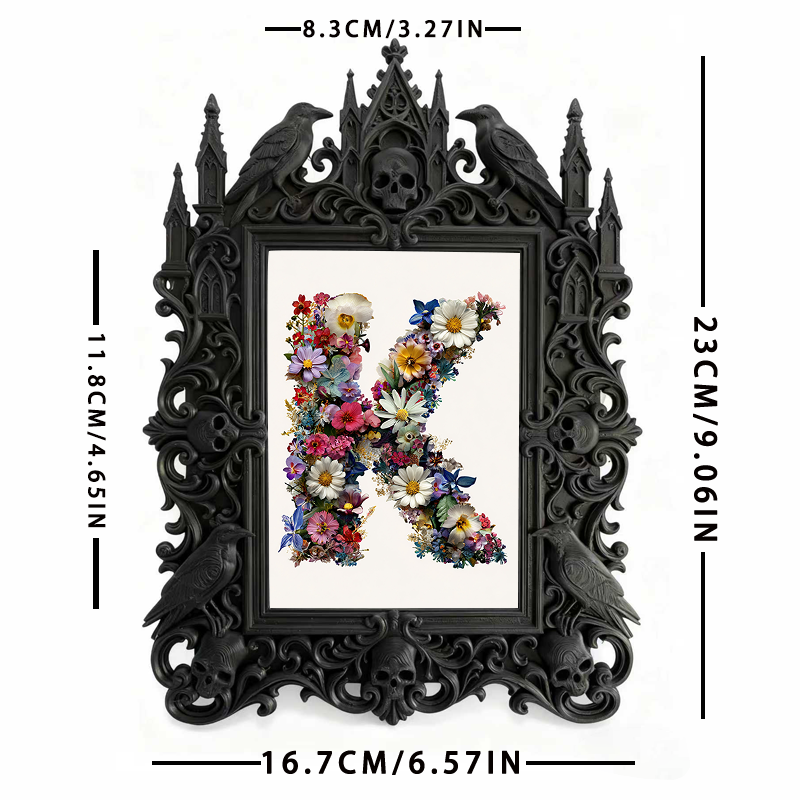 5-star-favorite Gothic Dark-style Photo Frame | Gothic Body Piercing Jewelry Shop Decor, Photo Ornament, Dual-use Display, Sturdy Frame