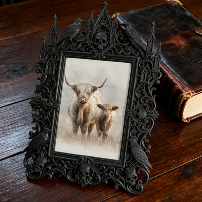 Exclusive-stock Gothic Dark-style Photo Frame | Occult Tarot Cloth Weaving Shop Decor, Photo Ornament, Wall-mountable & Tabletop, Collectibl