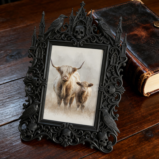 Exclusive-stock Gothic Dark-style Photo Frame | Occult Tarot Cloth Weaving Shop Decor, Photo Ornament, Wall-mountable & Tabletop, Collectibl