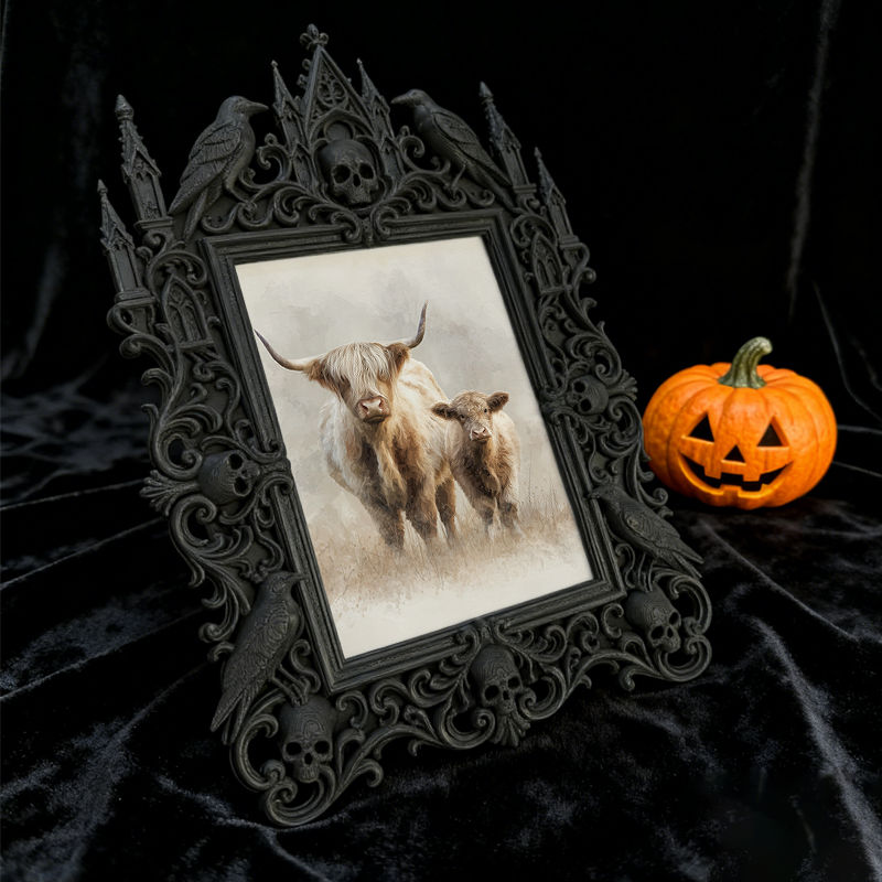 Exclusive-stock Gothic Dark-style Photo Frame | Occult Tarot Cloth Weaving Shop Decor, Photo Ornament, Wall-mountable & Tabletop, Collectibl