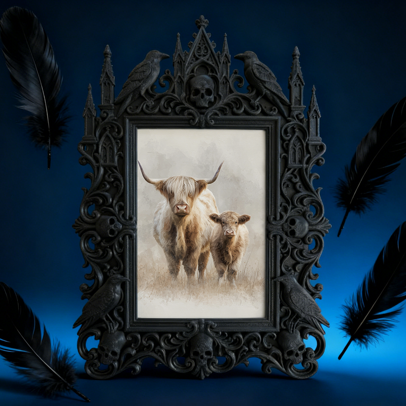 Exclusive-stock Gothic Dark-style Photo Frame | Occult Tarot Cloth Weaving Shop Decor, Photo Ornament, Wall-mountable & Tabletop, Collectibl