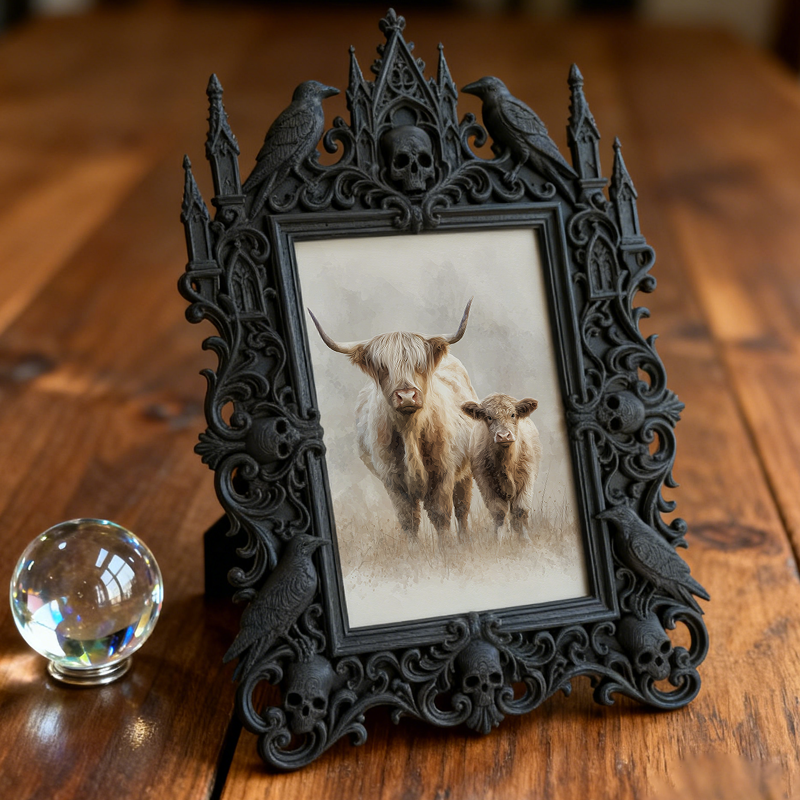 Exclusive-stock Gothic Dark-style Photo Frame | Occult Tarot Cloth Weaving Shop Decor, Photo Ornament, Wall-mountable & Tabletop, Collectibl