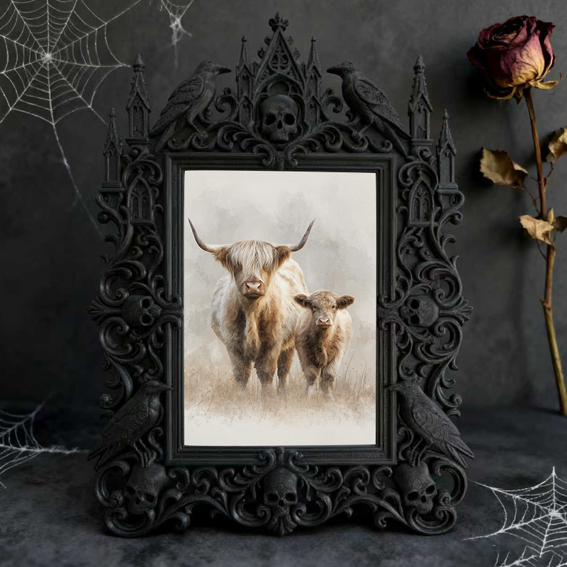 Exclusive-stock Gothic Dark-style Photo Frame | Occult Tarot Cloth Weaving Shop Decor, Photo Ornament, Wall-mountable & Tabletop, Collectibl