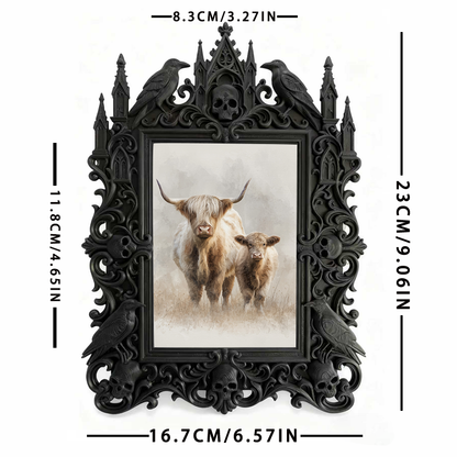Exclusive-stock Gothic Dark-style Photo Frame | Occult Tarot Cloth Weaving Shop Decor, Photo Ornament, Wall-mountable & Tabletop, Collectibl