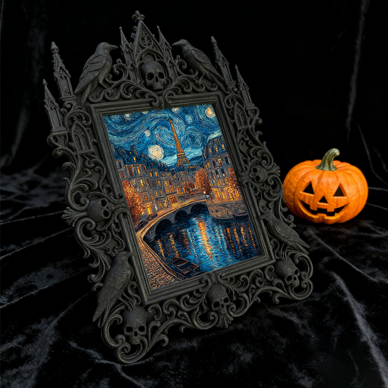 Rare-find Gothic Dark-style Photo Frame | Werewolf-themed Outdoor Apparel Shop Decor, Photo Ornament, Wall/Table Dual-use, Rustic Frame