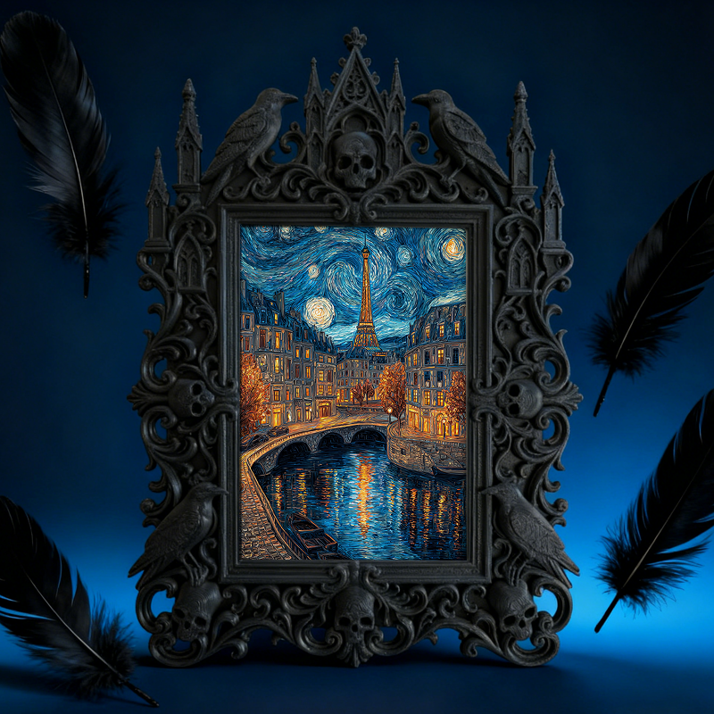 Rare-find Gothic Dark-style Photo Frame | Werewolf-themed Outdoor Apparel Shop Decor, Photo Ornament, Wall/Table Dual-use, Rustic Frame