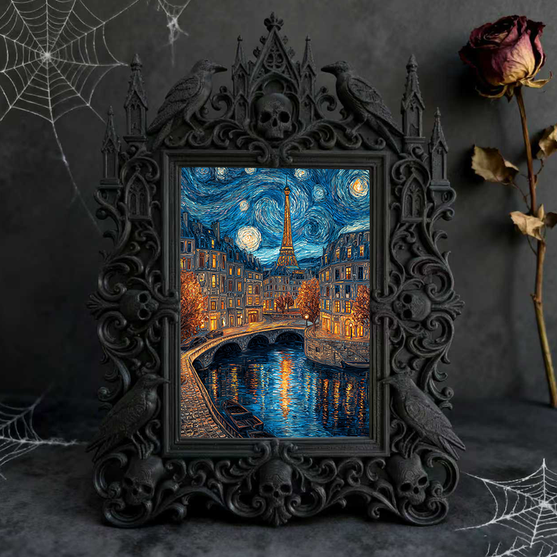 Rare-find Gothic Dark-style Photo Frame | Werewolf-themed Outdoor Apparel Shop Decor, Photo Ornament, Wall/Table Dual-use, Rustic Frame