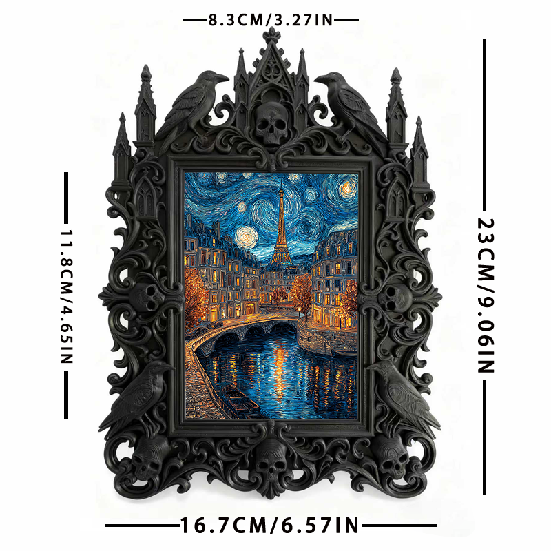 Rare-find Gothic Dark-style Photo Frame | Werewolf-themed Outdoor Apparel Shop Decor, Photo Ornament, Wall/Table Dual-use, Rustic Frame