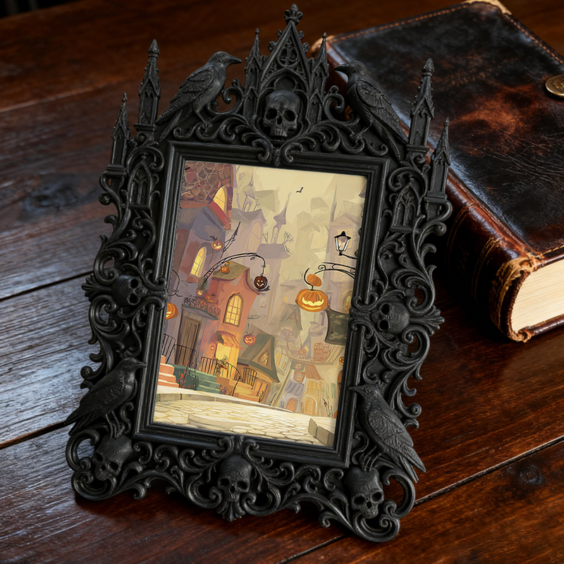 Insta-viral Gothic Dark-style Photo Frame | Gothic Eyelash Storage Box Shop Display Decor, Photo Ornament, Wall-mountable & Tabletop, High-g