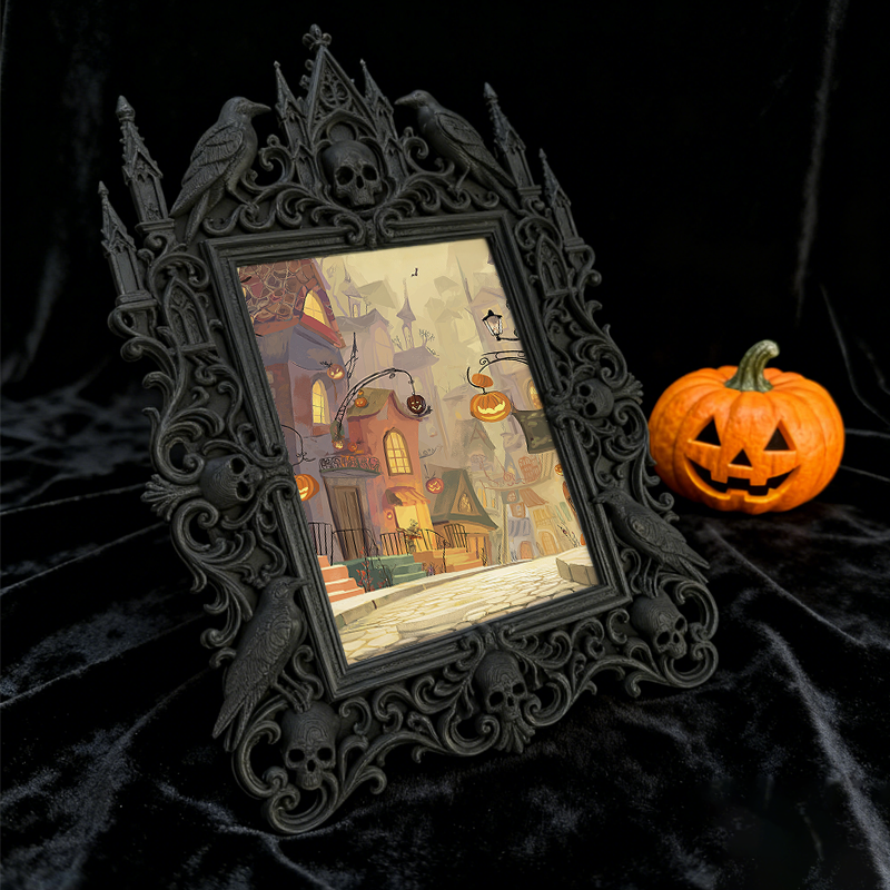 Insta-viral Gothic Dark-style Photo Frame | Gothic Eyelash Storage Box Shop Display Decor, Photo Ornament, Wall-mountable & Tabletop, High-g