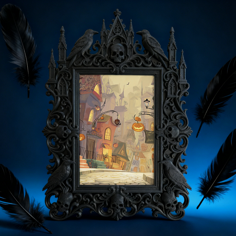 Insta-viral Gothic Dark-style Photo Frame | Gothic Eyelash Storage Box Shop Display Decor, Photo Ornament, Wall-mountable & Tabletop, High-g