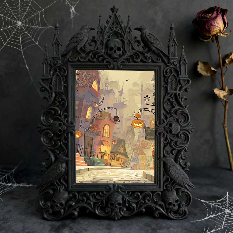 Insta-viral Gothic Dark-style Photo Frame | Gothic Eyelash Storage Box Shop Display Decor, Photo Ornament, Wall-mountable & Tabletop, High-g