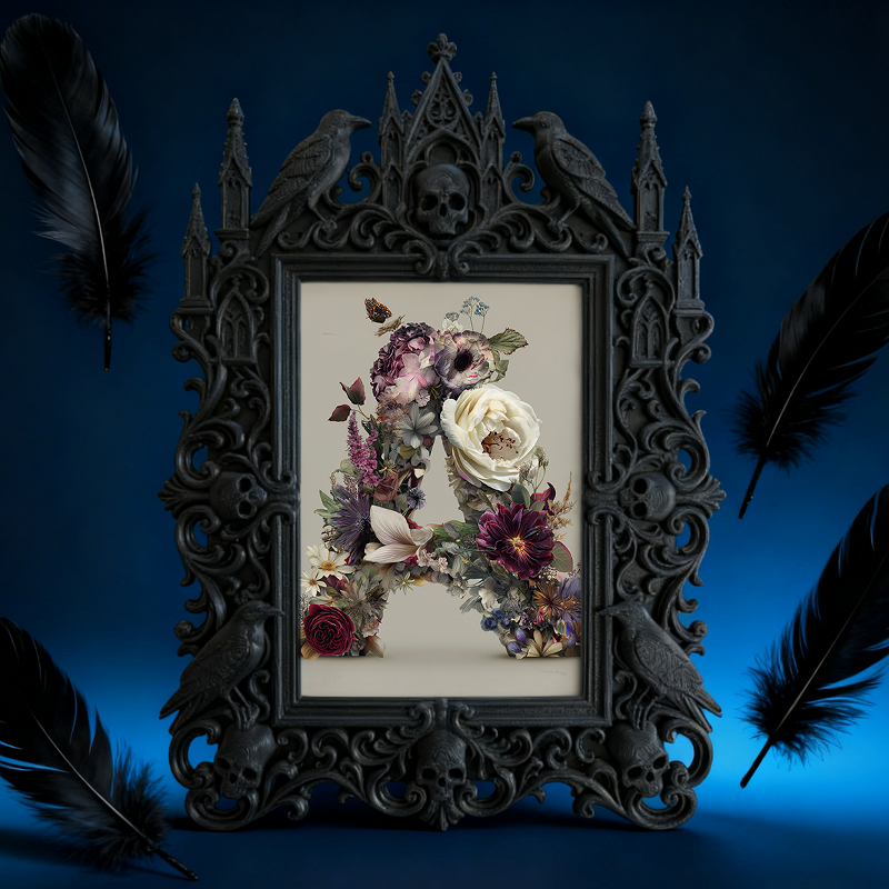 Edgy-chic Gothic Dark-style Photo Frame | Horror Movie Soundtrack Vinyl Shop Decor, Photo Ornament, Dual-use Display, Minimalist Frame
