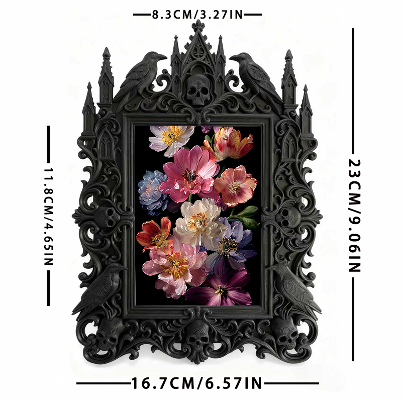 Luxe-minimal Gothic Dark-style Photo Frame | Dark Calligraphy Quill Pen Shop Decor, Photo Ornament, Wall-mountable & Tabletop, Practical Fra