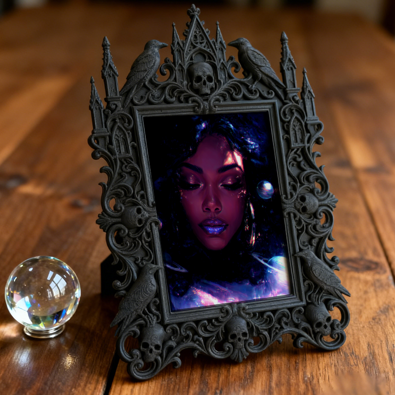 Hard-to-come-by Gothic Dark-style Photo Frame | Vampire Cosplay Prosthetic Shop Decor, Photo Ornament, Wall/Table Dual-use, Artistic Frame