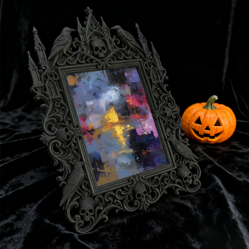 One-of-a-kind-gem Gothic Dark-style Photo Frame | Witchy Herbal Infusion Shop Decor, Photo Ornament, Wall-mountable & Tabletop, Portable Fra