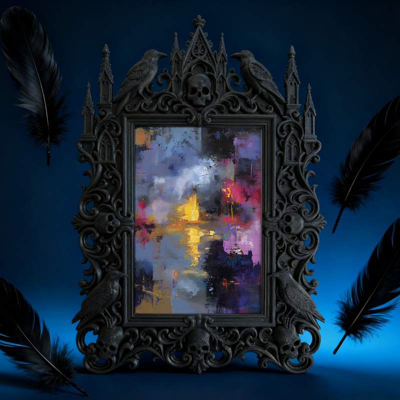 One-of-a-kind-gem Gothic Dark-style Photo Frame | Witchy Herbal Infusion Shop Decor, Photo Ornament, Wall-mountable & Tabletop, Portable Fra