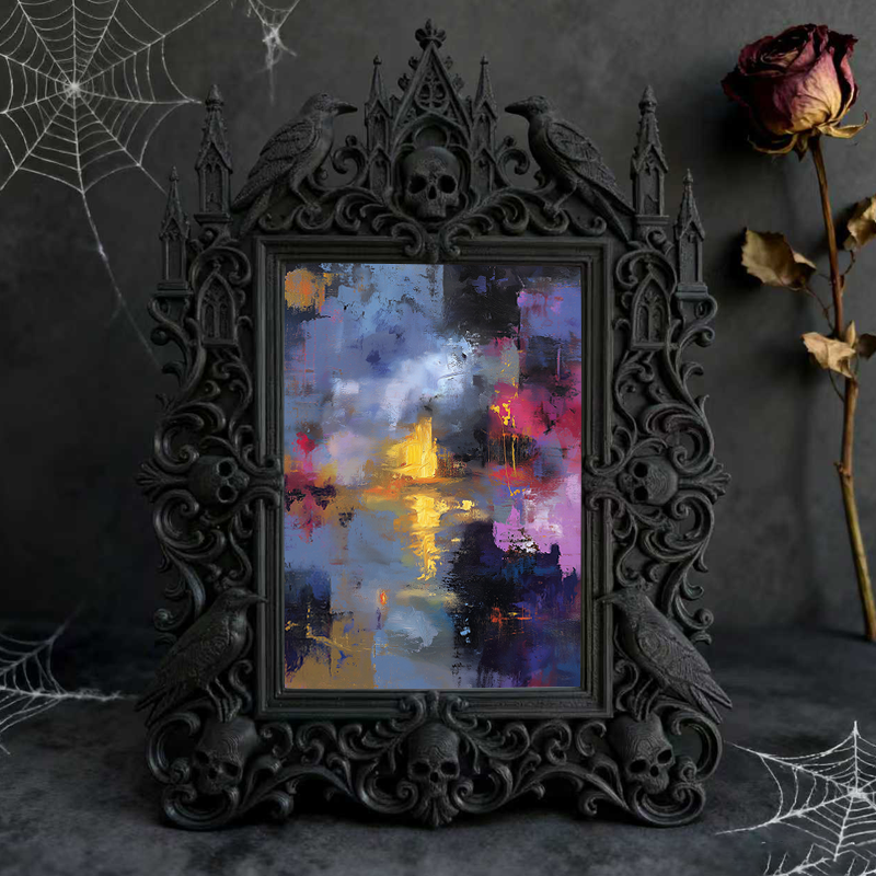 One-of-a-kind-gem Gothic Dark-style Photo Frame | Witchy Herbal Infusion Shop Decor, Photo Ornament, Wall-mountable & Tabletop, Portable Fra