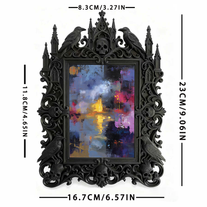 One-of-a-kind-gem Gothic Dark-style Photo Frame | Witchy Herbal Infusion Shop Decor, Photo Ornament, Wall-mountable & Tabletop, Portable Fra