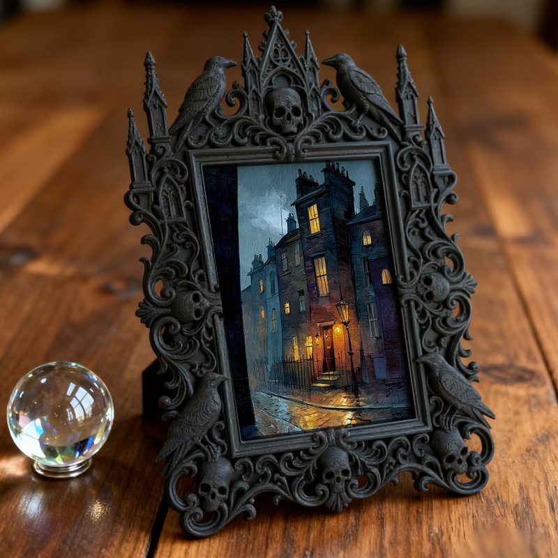Sturdy-reliable Gothic Dark-style Photo Frame | Gothic Custom Leather Notebook Shop Decor, Photo Ornament, Dual-use Display, Wear-resistant 
