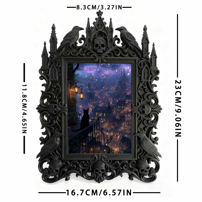 Cute-spooky-vibe Gothic Dark-style Photo Frame | Gothic Pet Halloween Bandana Shop Decor, Photo Ornament, Dual-use Display, Cute Frame