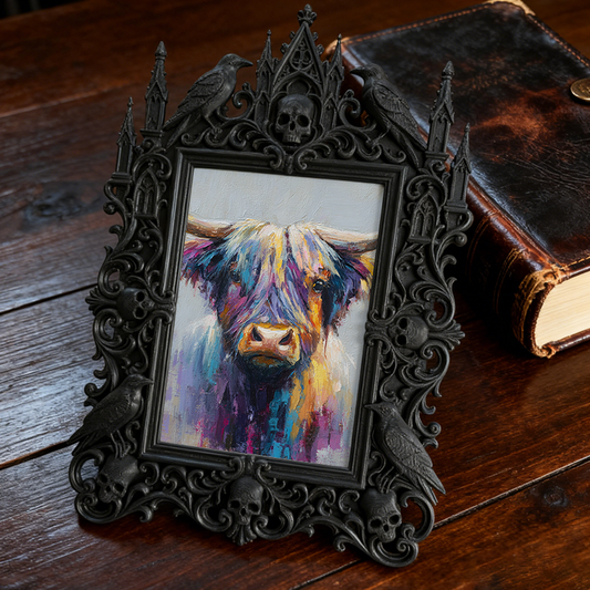 TikTok-trending Gothic Dark-style Photo Frame | Vampire Themed Board Game Tournament Decor, Photo Ornament, Wall-mountable & Tabletop, Plast