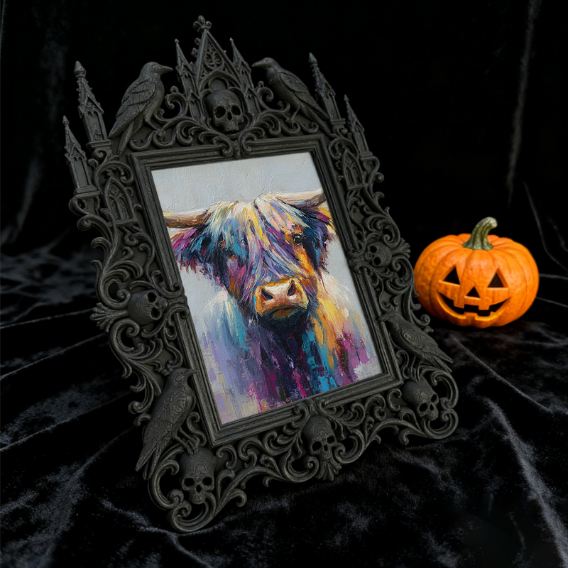 TikTok-trending Gothic Dark-style Photo Frame | Vampire Themed Board Game Tournament Decor, Photo Ornament, Wall-mountable & Tabletop, Plast