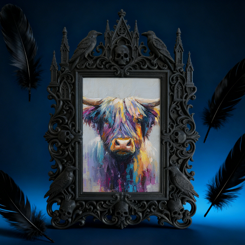TikTok-trending Gothic Dark-style Photo Frame | Vampire Themed Board Game Tournament Decor, Photo Ornament, Wall-mountable & Tabletop, Plast