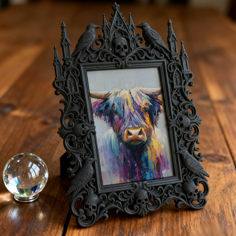 TikTok-trending Gothic Dark-style Photo Frame | Vampire Themed Board Game Tournament Decor, Photo Ornament, Wall-mountable & Tabletop, Plast
