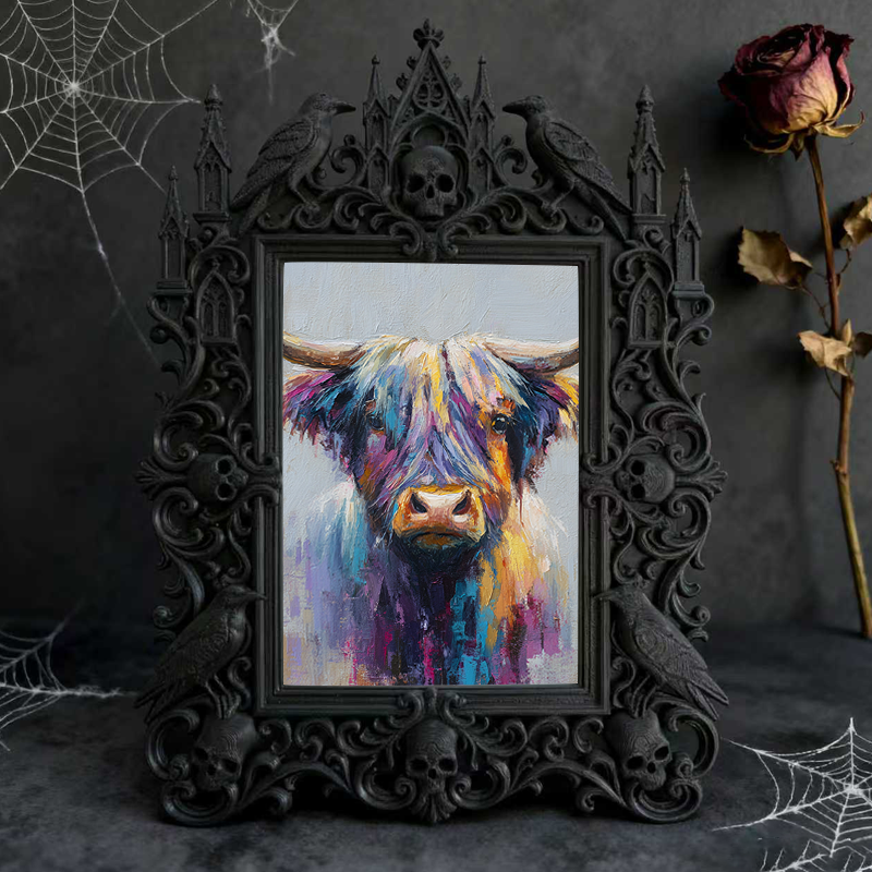 TikTok-trending Gothic Dark-style Photo Frame | Vampire Themed Board Game Tournament Decor, Photo Ornament, Wall-mountable & Tabletop, Plast