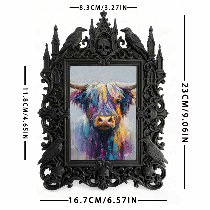 TikTok-trending Gothic Dark-style Photo Frame | Vampire Themed Board Game Tournament Decor, Photo Ornament, Wall-mountable & Tabletop, Plast