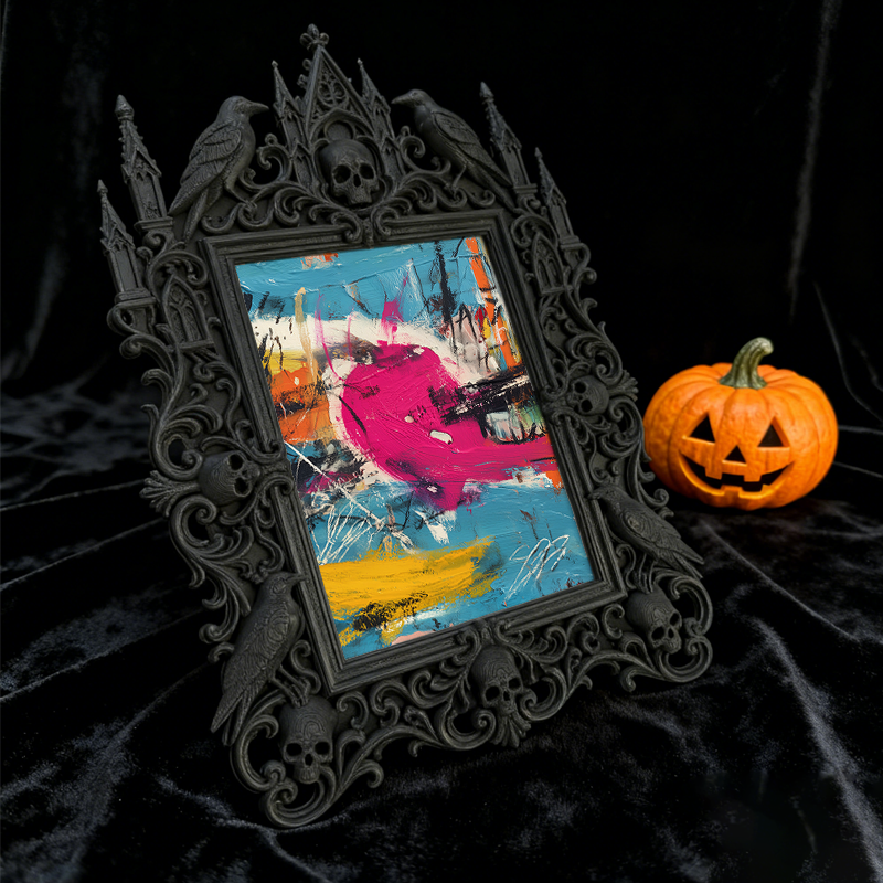 Shop-top-seller Gothic Dark-style Photo Frame | Witchy Crystal Gridding Party Decor, Photo Ornament, Wall/Table Dual-use, Durable Frame