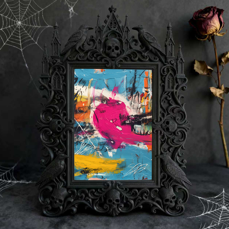 Shop-top-seller Gothic Dark-style Photo Frame | Witchy Crystal Gridding Party Decor, Photo Ornament, Wall/Table Dual-use, Durable Frame
