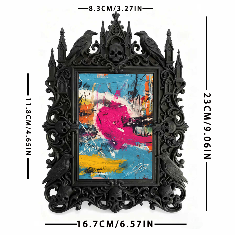 Shop-top-seller Gothic Dark-style Photo Frame | Witchy Crystal Gridding Party Decor, Photo Ornament, Wall/Table Dual-use, Durable Frame