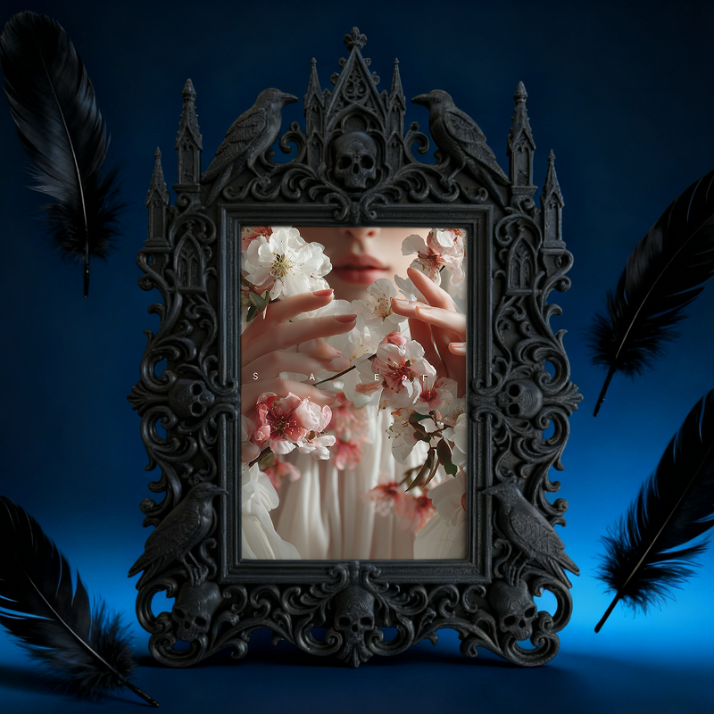 Highly-coveted Gothic Dark-style Photo Frame | Punk Rock Band Album Release Party Decor, Photo Ornament, Dual-use Display, Retro Plastic Fra