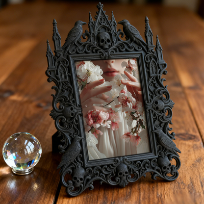 Highly-coveted Gothic Dark-style Photo Frame | Punk Rock Band Album Release Party Decor, Photo Ornament, Dual-use Display, Retro Plastic Fra