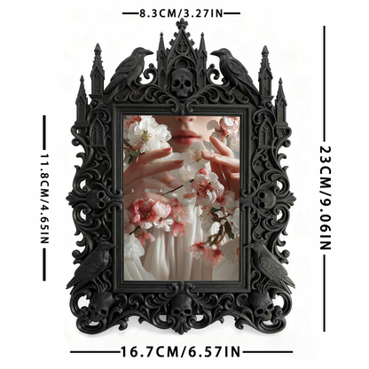 Highly-coveted Gothic Dark-style Photo Frame | Punk Rock Band Album Release Party Decor, Photo Ornament, Dual-use Display, Retro Plastic Fra